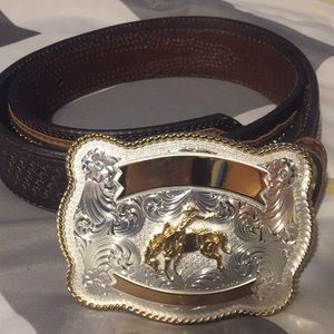 Brand New Cowboy belt Buckle is Real Silver